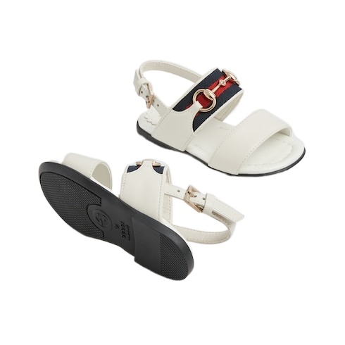Gucci Toddler Sandal With Web In White