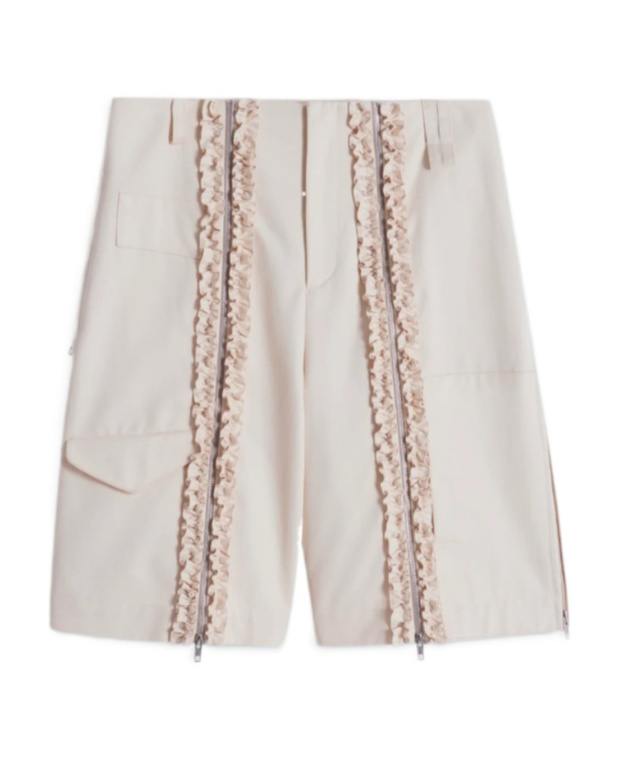 SIMONE ROCHA ZIP-DETAIL COTTON SHORTS 