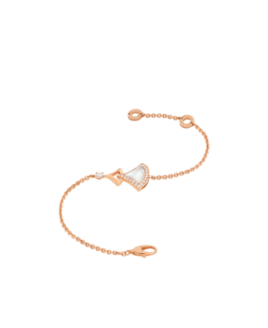 Bvlgari Logo Rose Gold Bracelet In Yellow