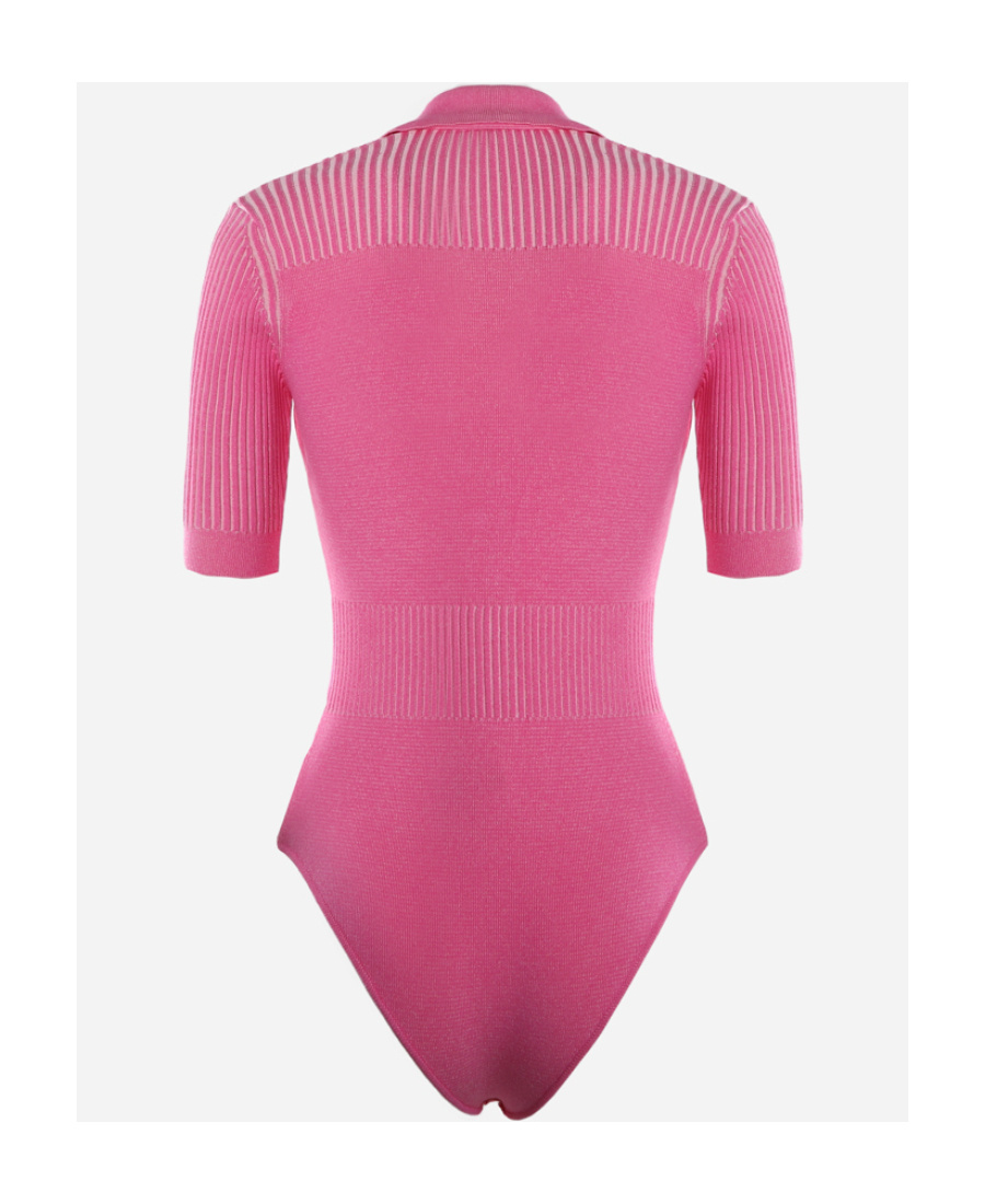 Shop Jacquemus Le Yauco Knitted Body In Pink