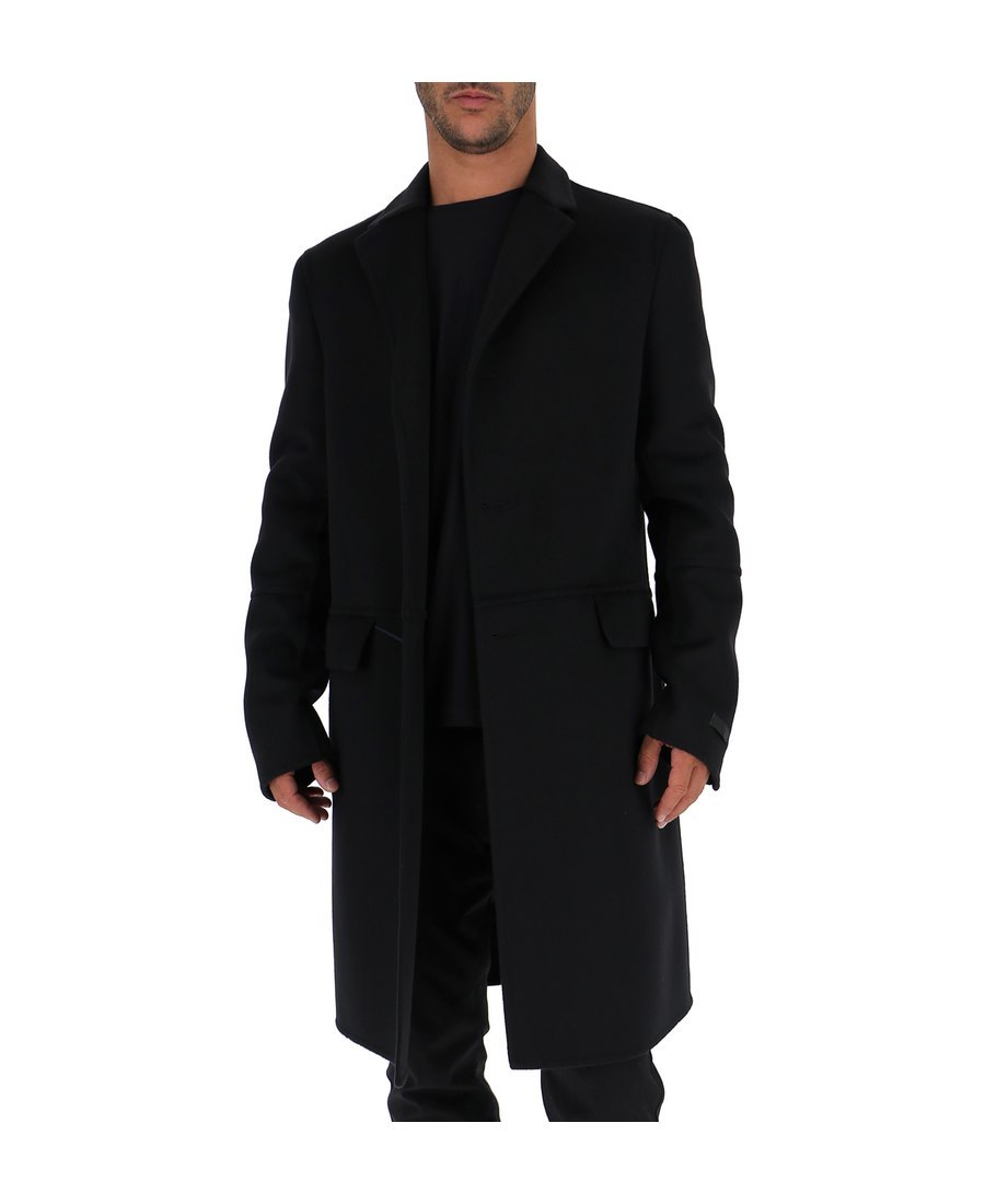 Prada Wool And Angora Coat In Black
