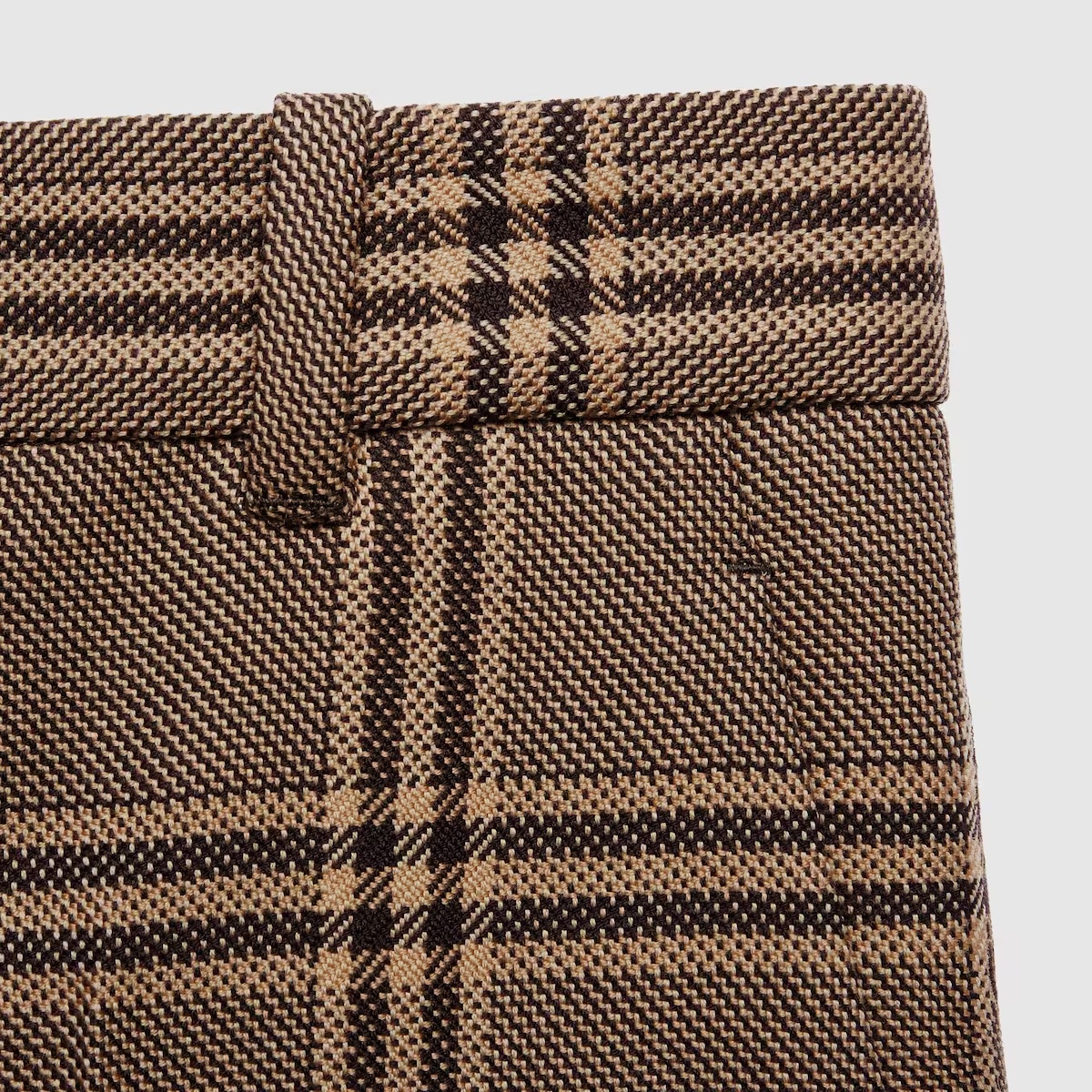 Gucci Horsebit Checked Flared Trousers In Brown