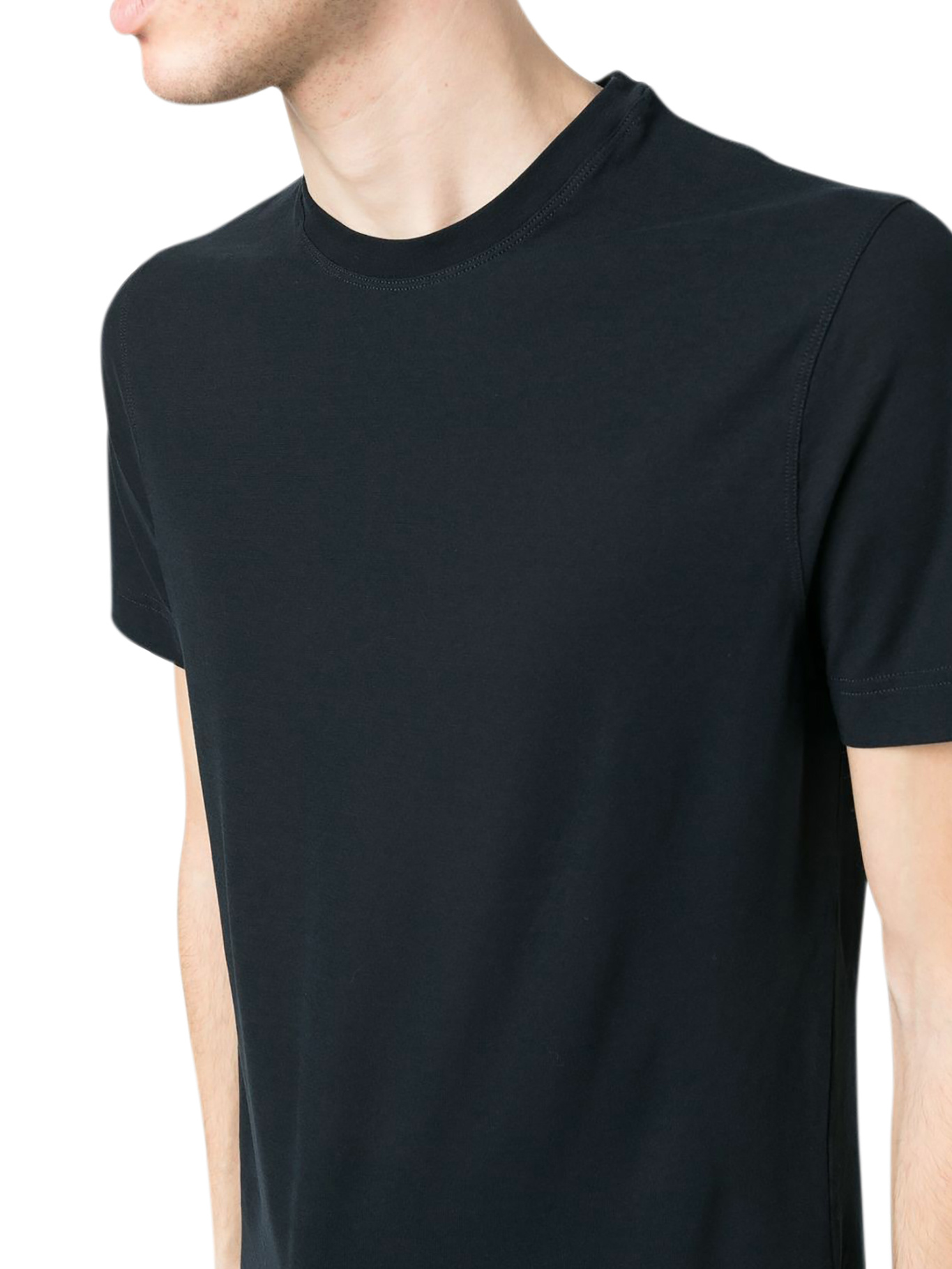 Zanone Blue Cotton T-shirt In Black