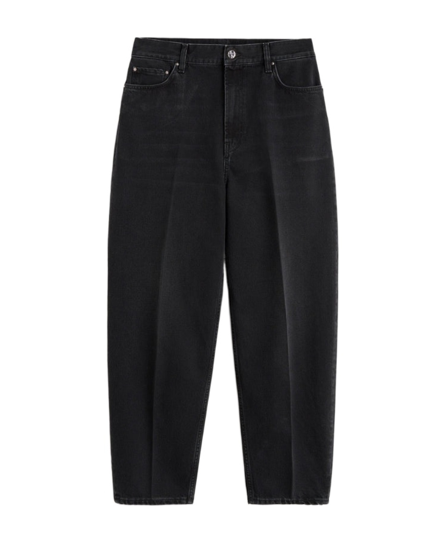 Totême Faded-effect Tapered-leg Jeans In Black