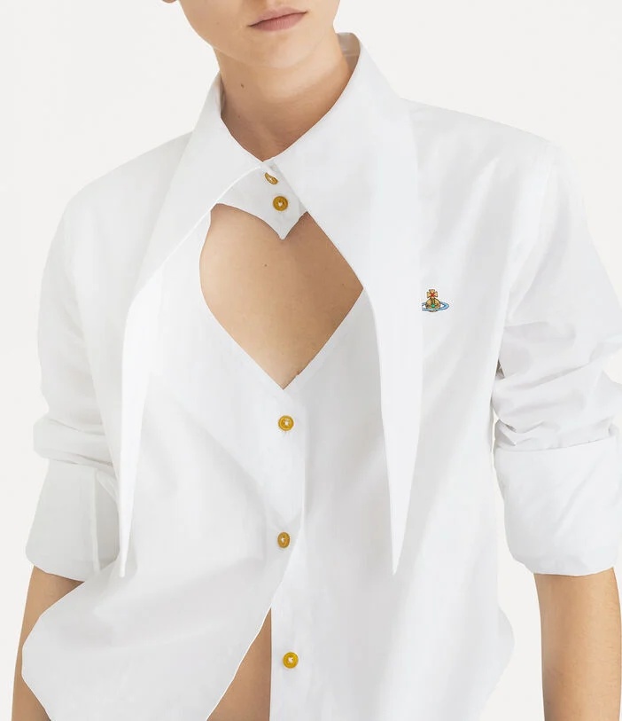 Shop Vivienne Westwood Deconstructed Button-up Shirt In White