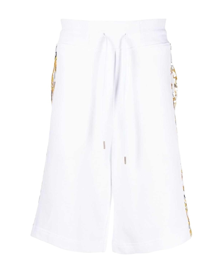 Versace Jeans Couture Watercolour Couture Drawstring Shorts In White