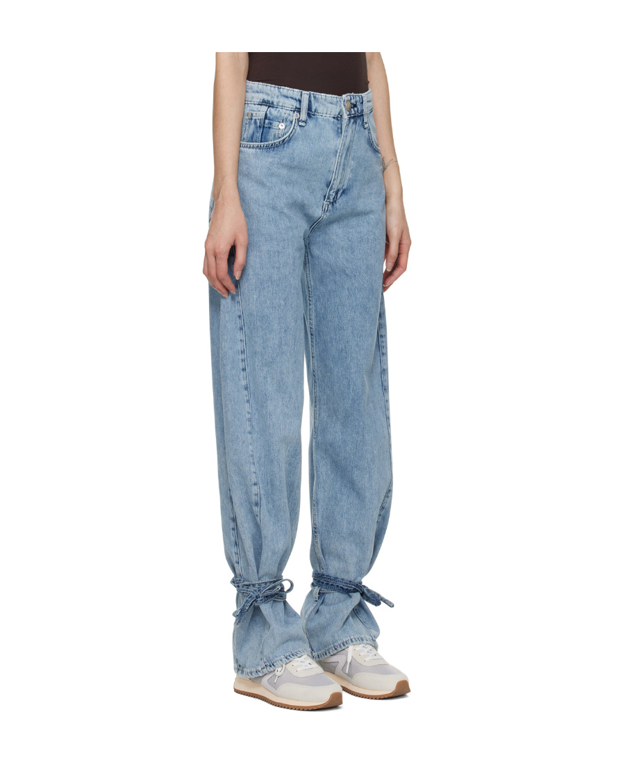 Rag & Bone Ankle Tie-detail Jeans In Blue