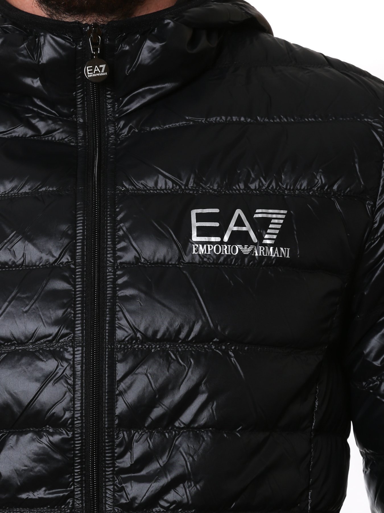 Ea7 Zip Up Jacket In Black