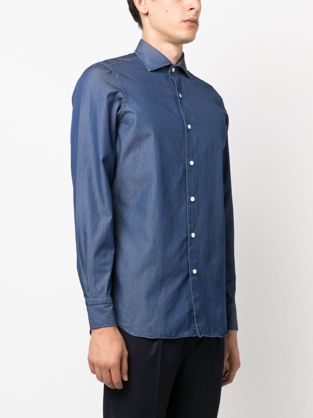 Shop Finamore 1925 Napoli Tailored Shirt In Blue