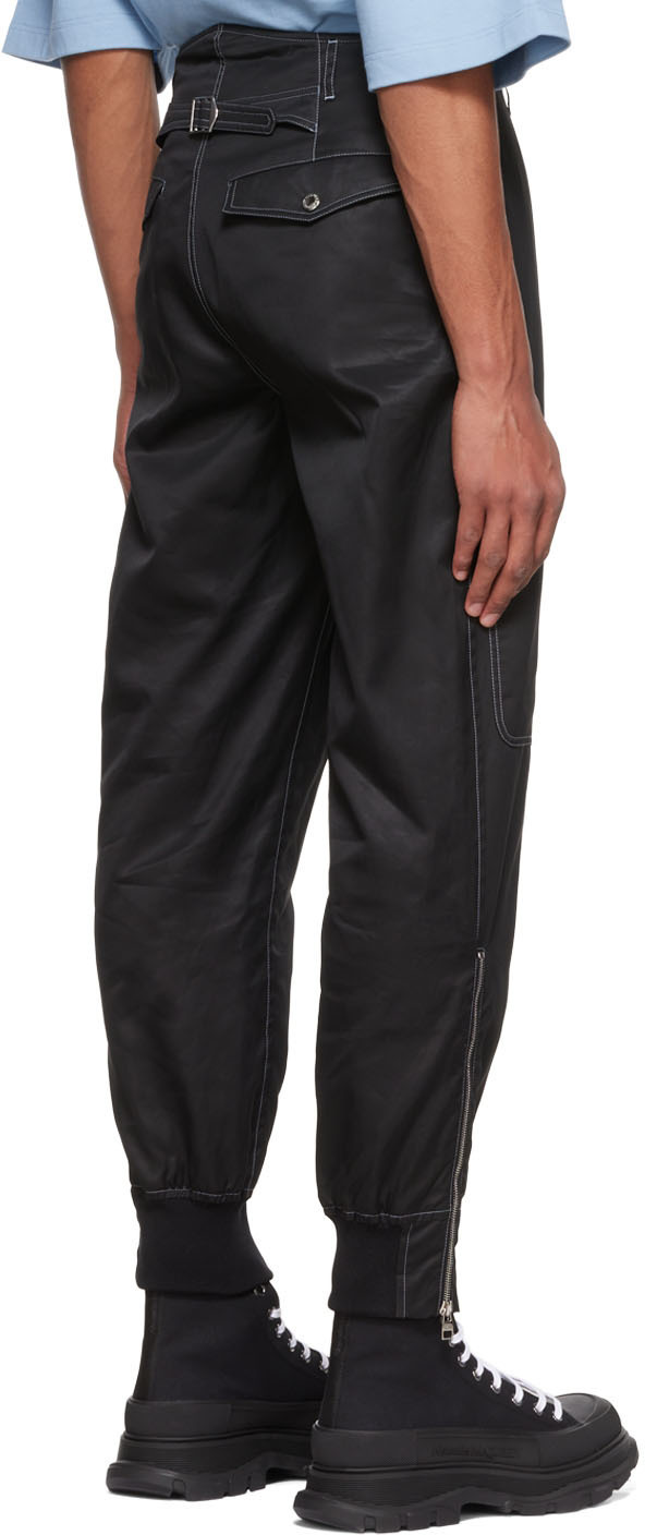 Alexander Mcqueen Tapered-leg Cargo Trousers In Black