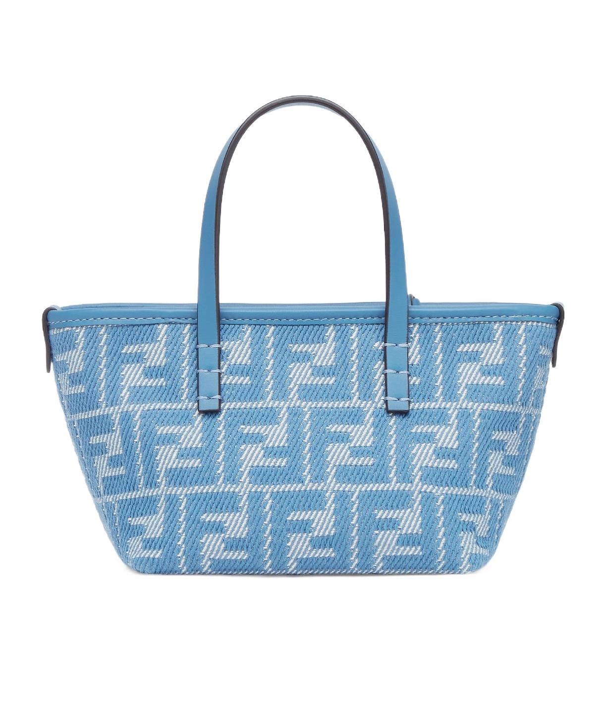 Fendi Women Embroidered Chenille Mini Roll Handbag In Blue