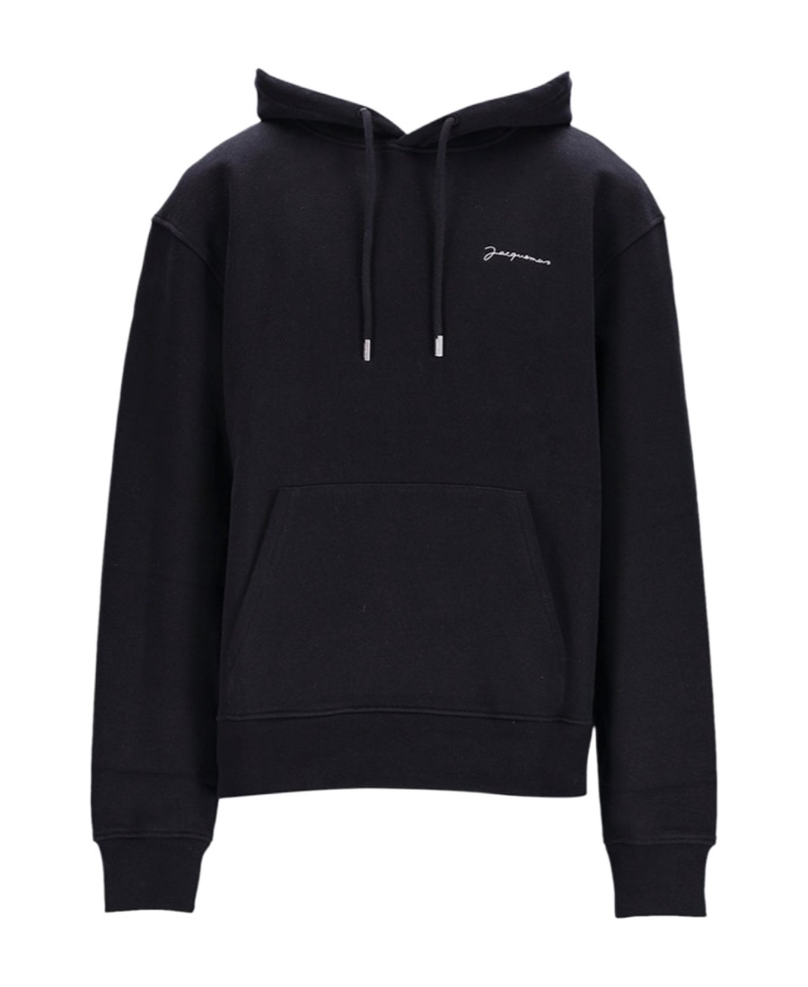 JACQUEMUS EMBROIDERED-LOGO ORGANIC-COTTON HOODIE 