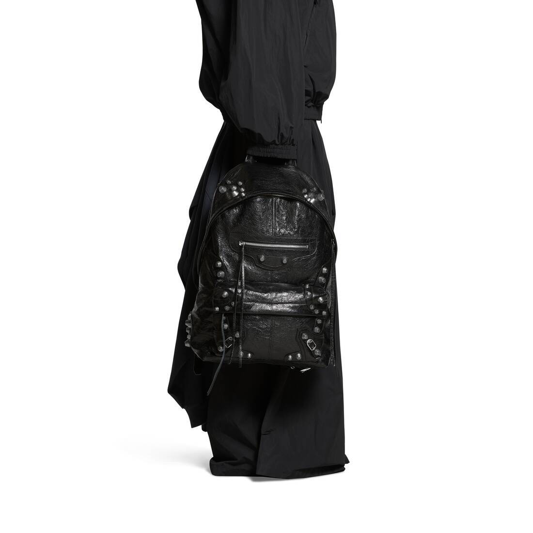 Balenciaga Le Cagole Studded Backpack In Black