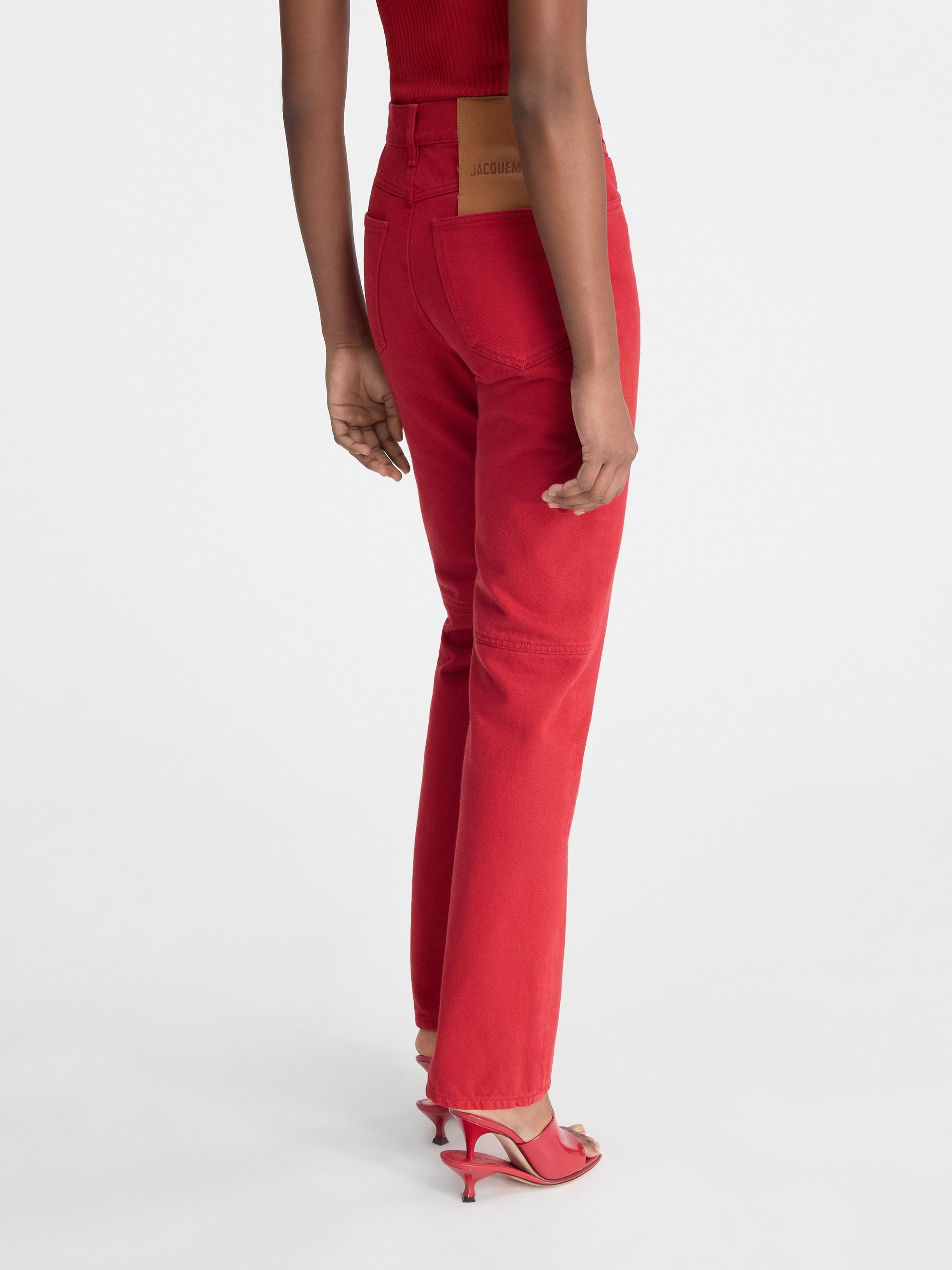 Jacquemus Straight Jeans In Red