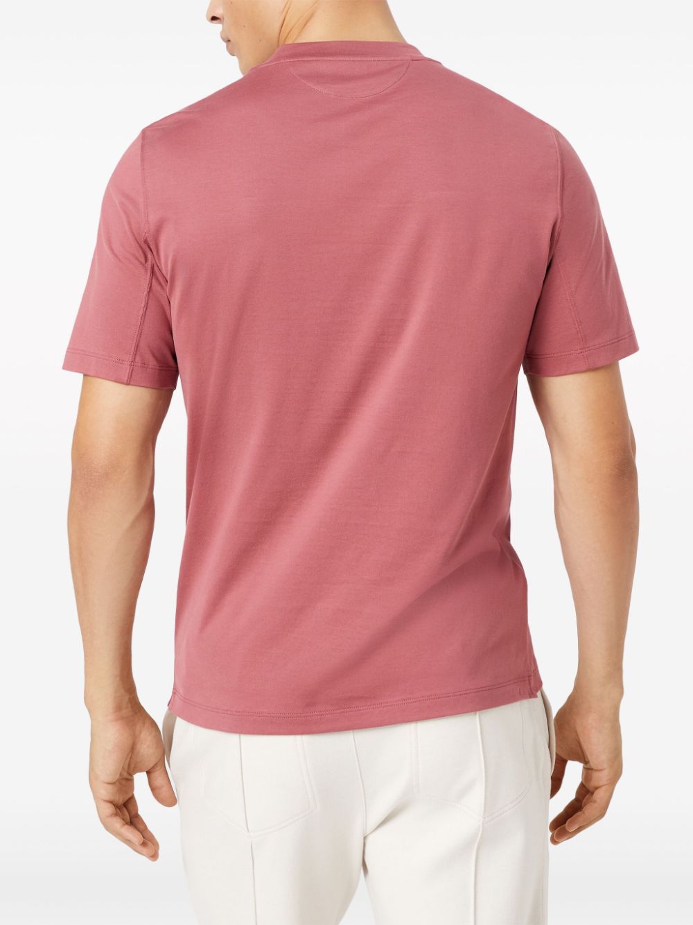 Brunello Cucinelli Logo-print Cotton T-shirt In Pink