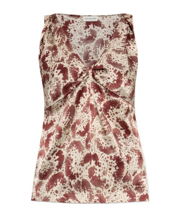 Shop Dries Van Noten Graphic Vest In Nude
