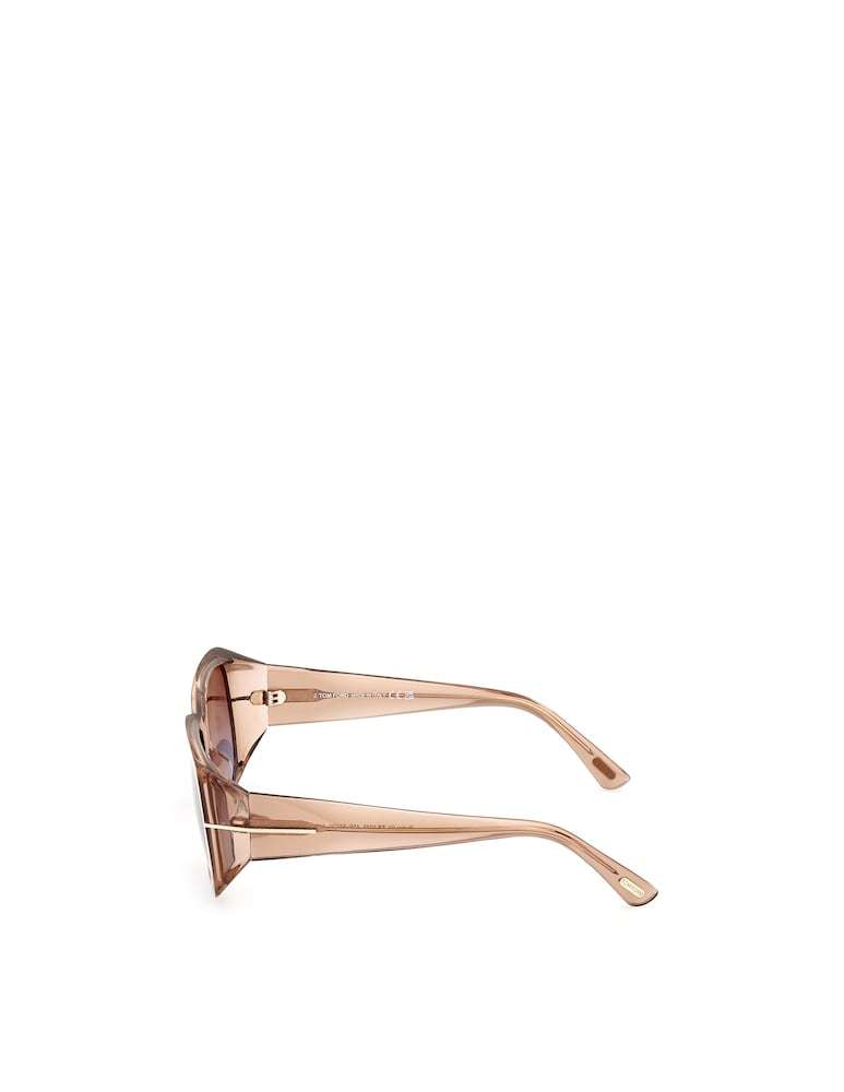 Tom Ford Ryder-02 Gradient Square Transparent Acetate Sunglasses In Nude