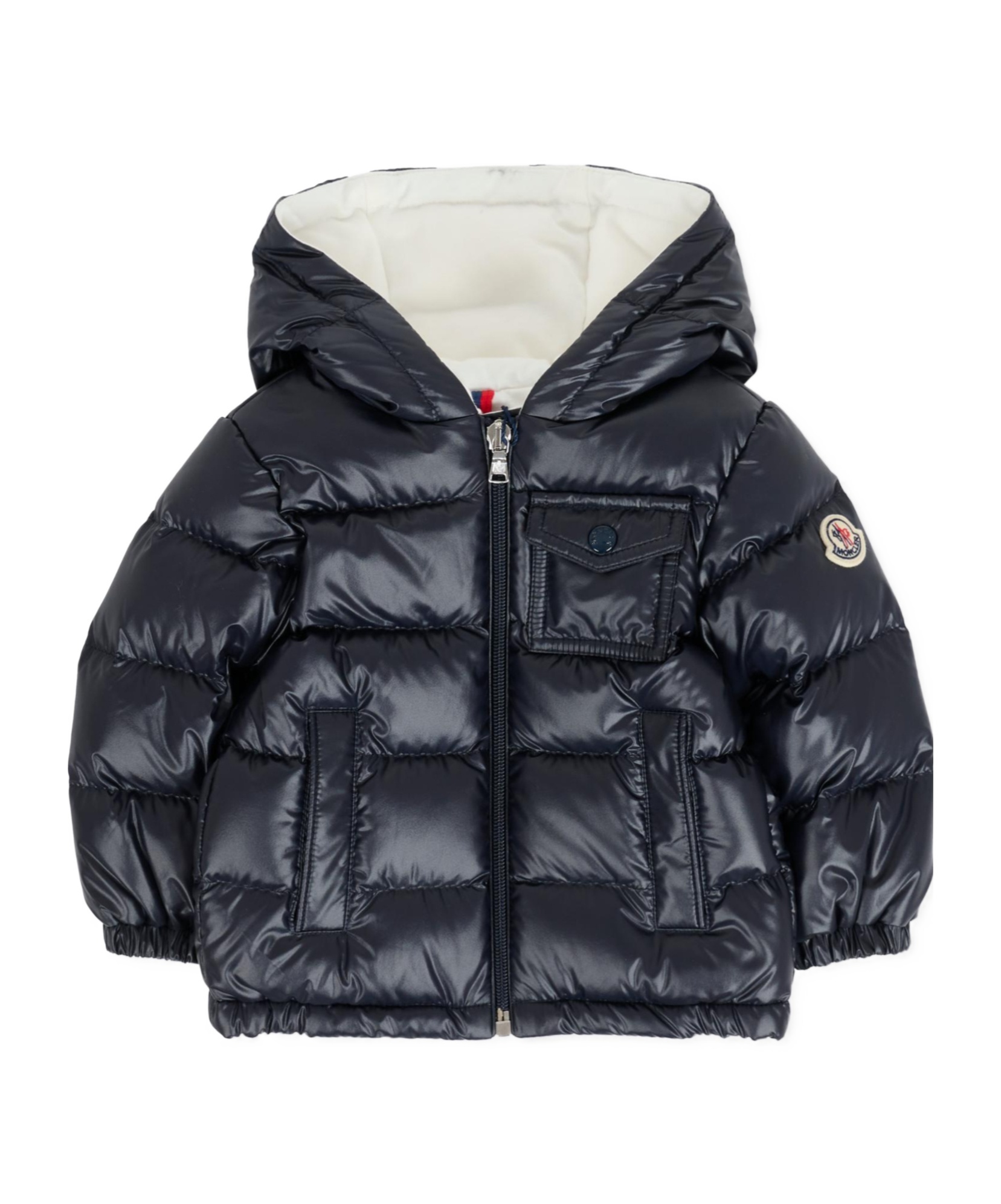 Moncler Long-sleeved Down Jacket In Blue