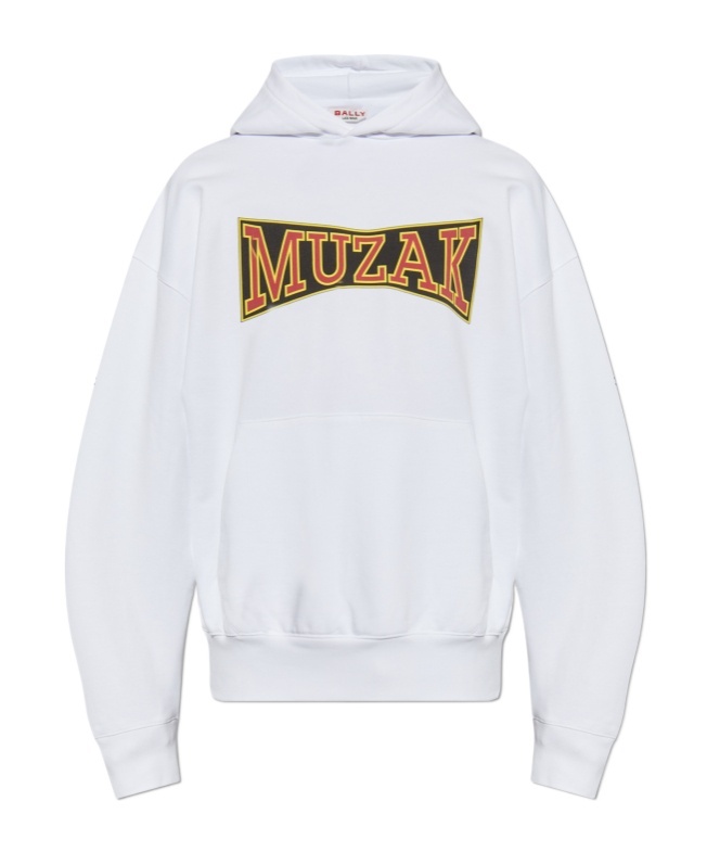 Bally Long-sleeved Hooded Hoodie In White