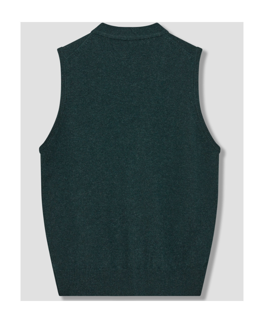 Drake's London Sleeveless Cardigan In Green