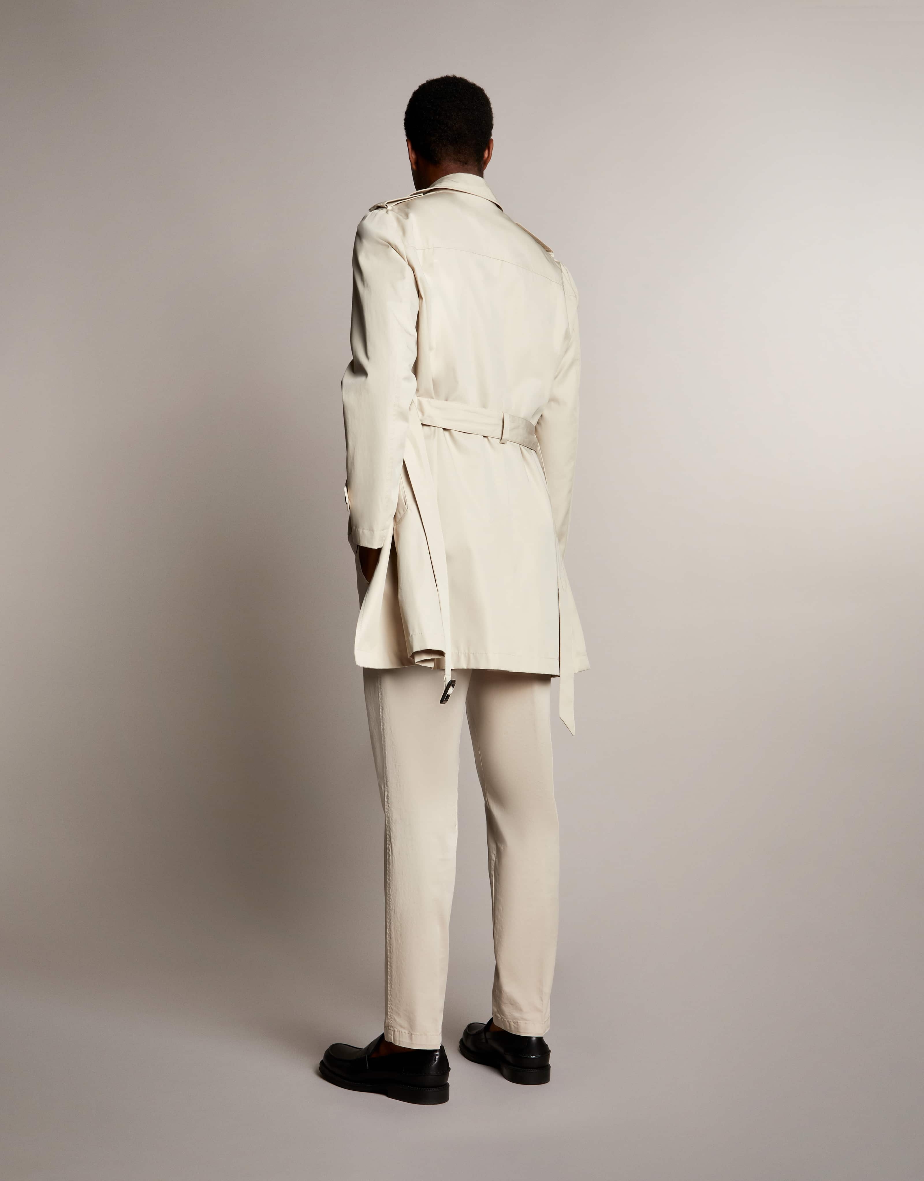 Fay Double-breasted Belted Trench Coat In Nude