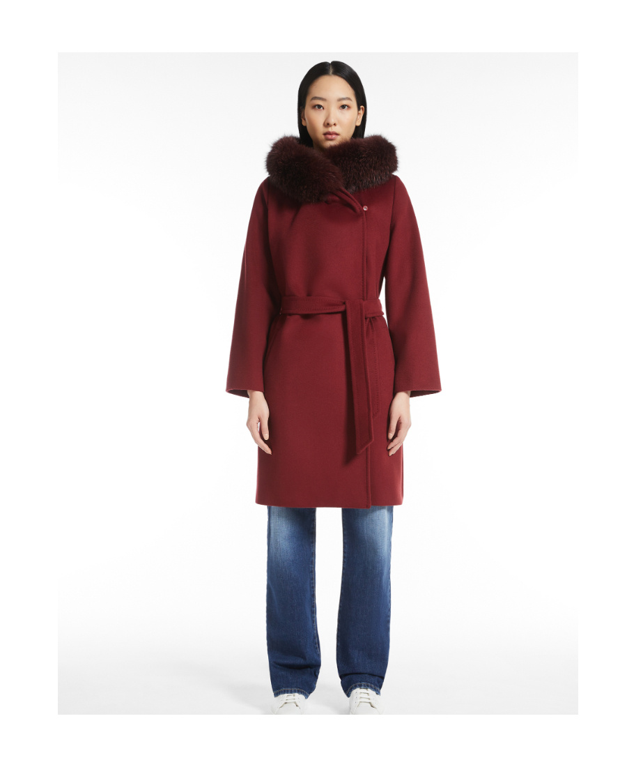 Max Mara Double-layer Pure Wool Overcoat In Red