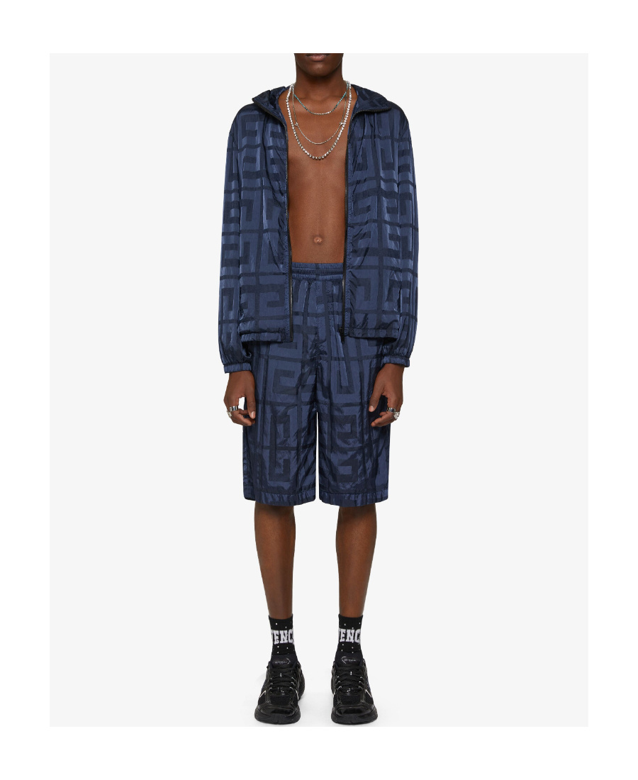 Givenchy 4g-jacquard Nylon Windbreaker Jacket In Blue