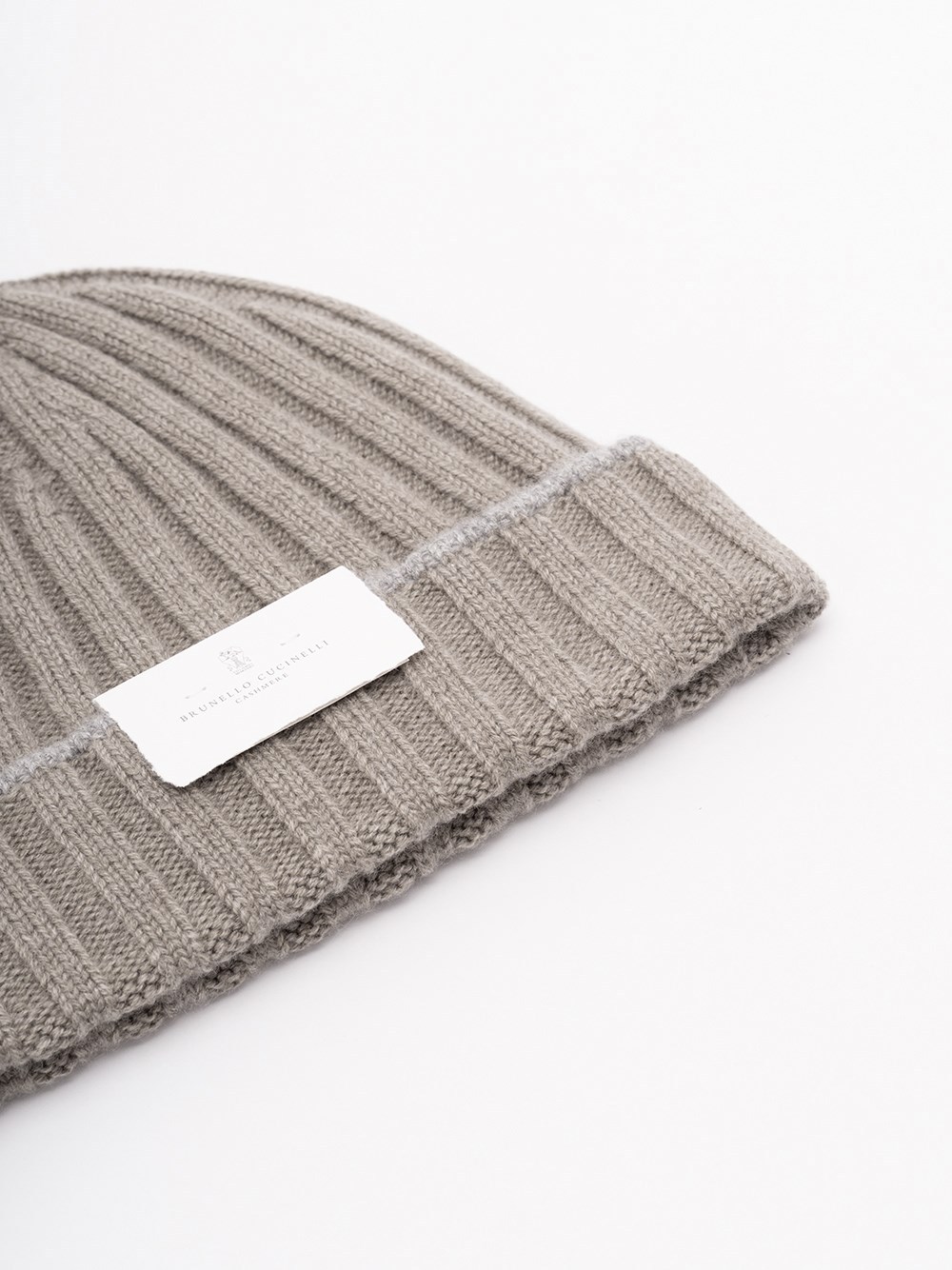 Brunello Cucinelli Men Cashmere Rib Knit Beanie In Gray