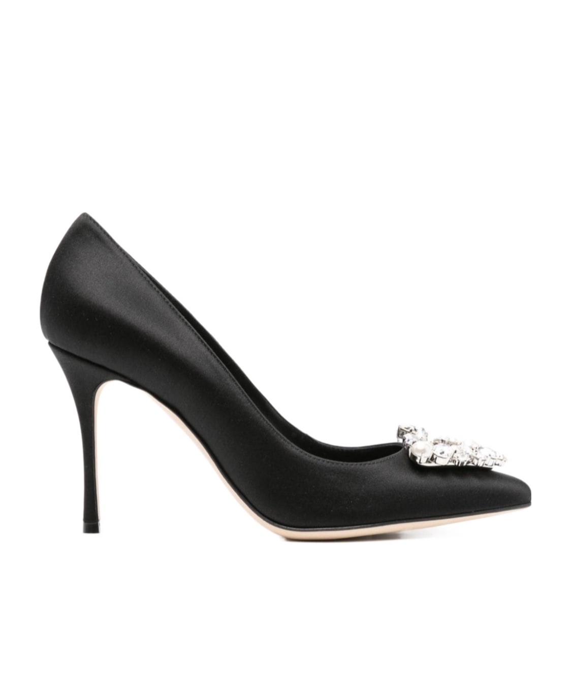 Sergio Rossi 90mm Crystal-buckle Pumps In Black