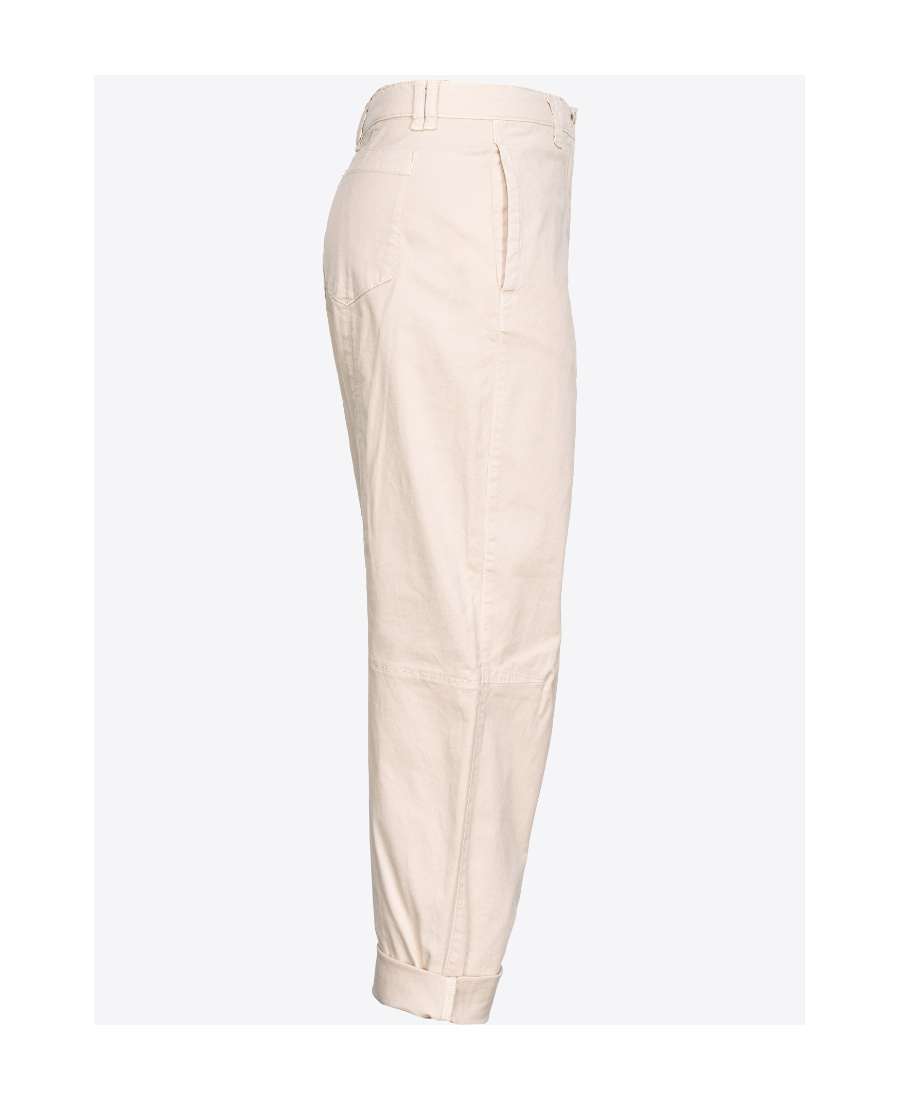 Pinko High-waist Cropped Trousers In Nude