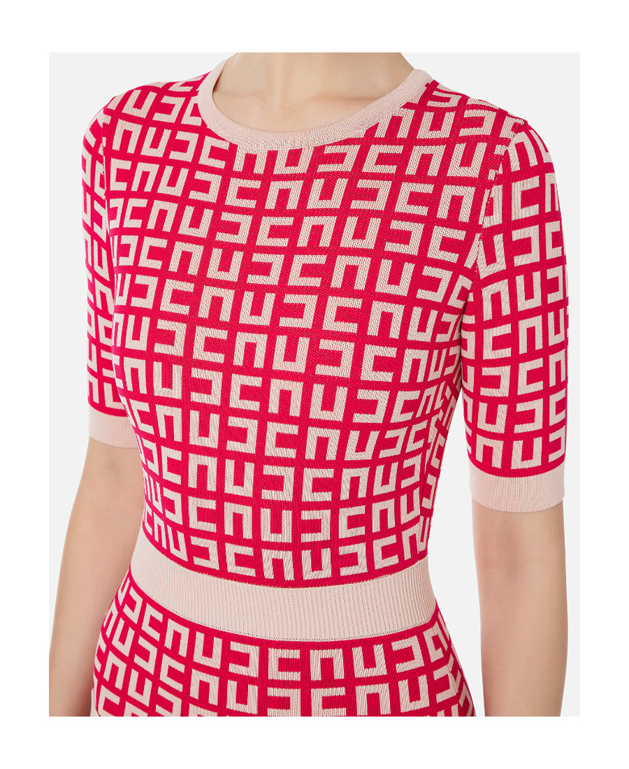 Elisabetta Franchi Maze Pattern Mini Dress In Pink