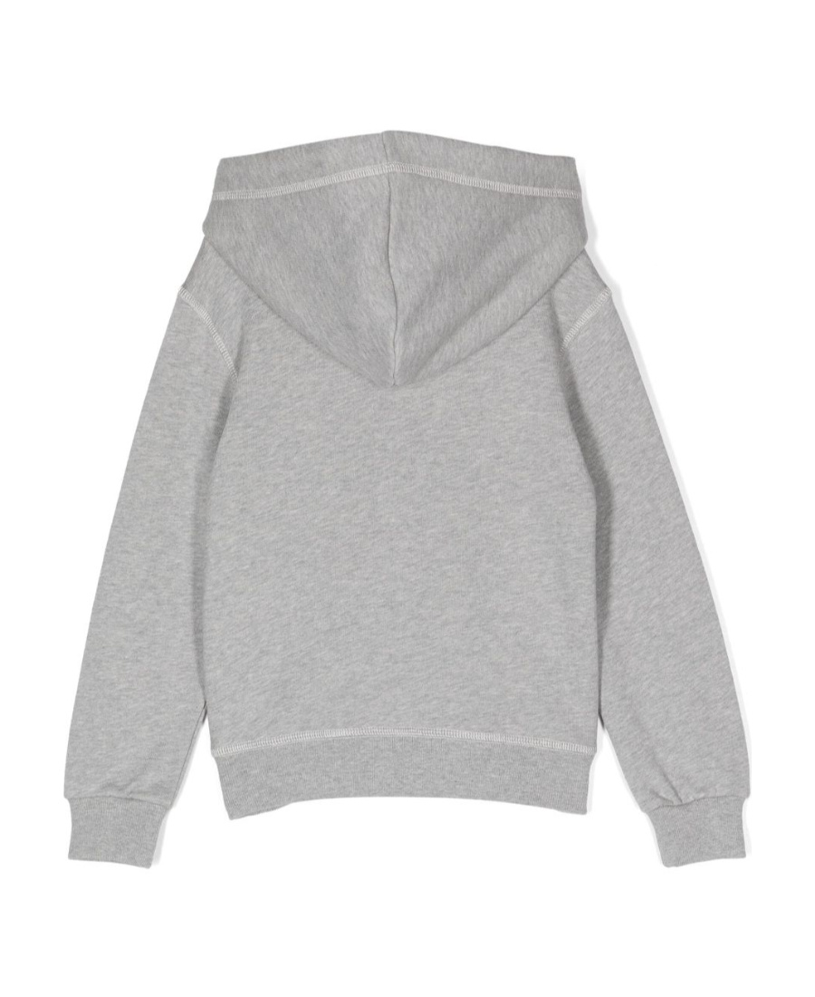 Dsquared2 Kids Logo Printed Long-sleeved Hoodie In Gray