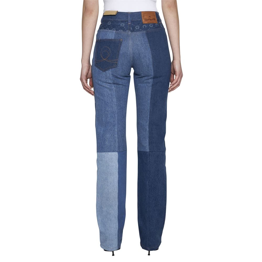 Marine Serre Moonogram Straight-leg Denim Jeans In Blue