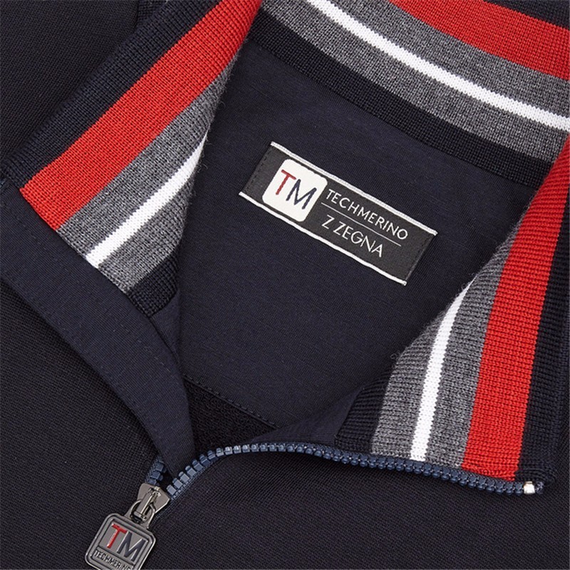 Shop Zegna Collision Striped Zipper Sports Jacket In Black