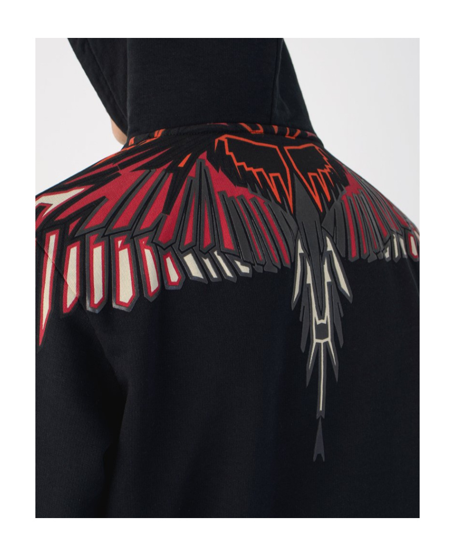 MARCELO BURLON COUNTY OF MILAN GEOMETRIC WING PRINT HOODED HOODED HOODIE