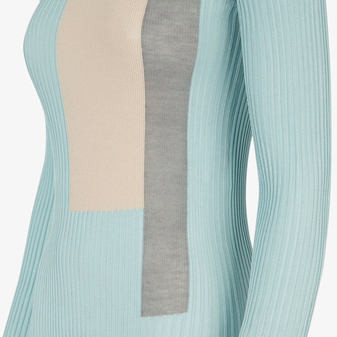 Fendi Color-block Silk Sweater In Blue