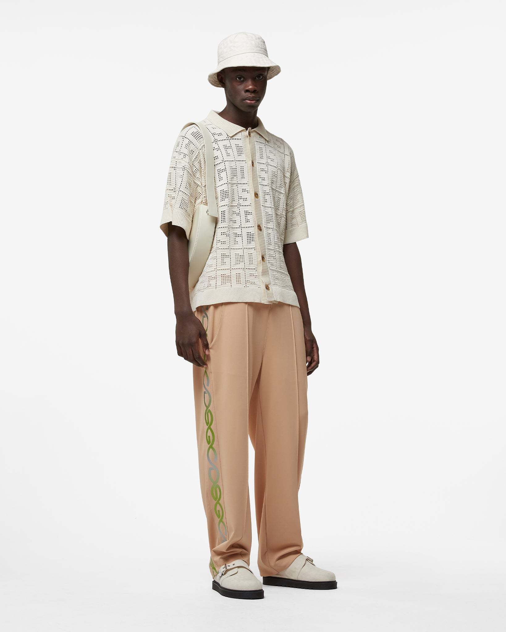 GCDS LOGO-PRINT TRACK TROUSERS