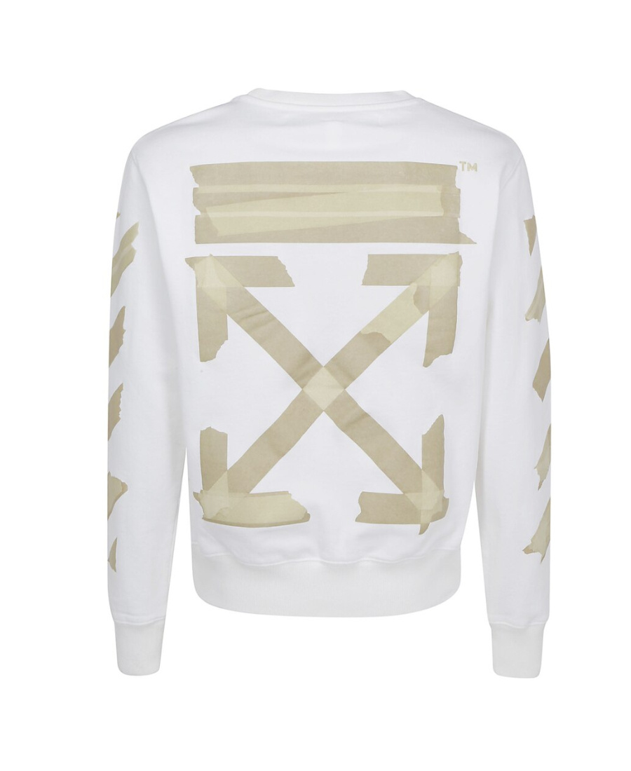 Off-white Tape Arrows Crew Neck Sweatshirt In White