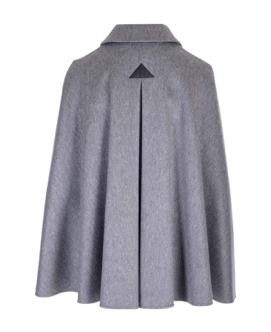 Max Mara Gray Oblique Cape In Virgin Wool And Cashmere In Gray
