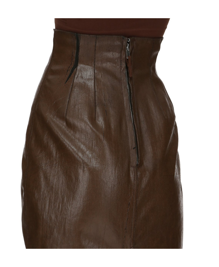 Shop Rick Owens Pillar Rear-slit Cotton Maxi Skirt In Brown
