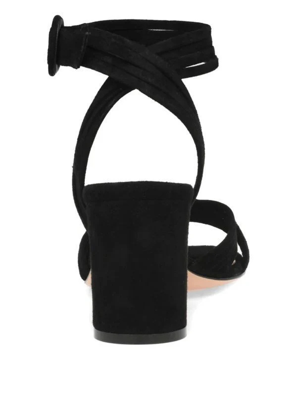 Gianvito Rossi Round-toe High-heeled Sandals In Black