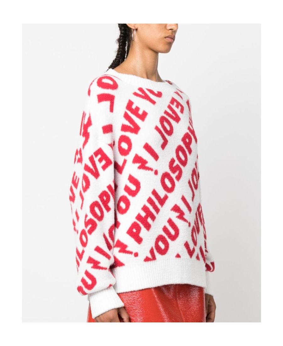 Philosophy Di Lorenzo Serafini I Love You Philosophy Knitted Jumper Sweater In White
