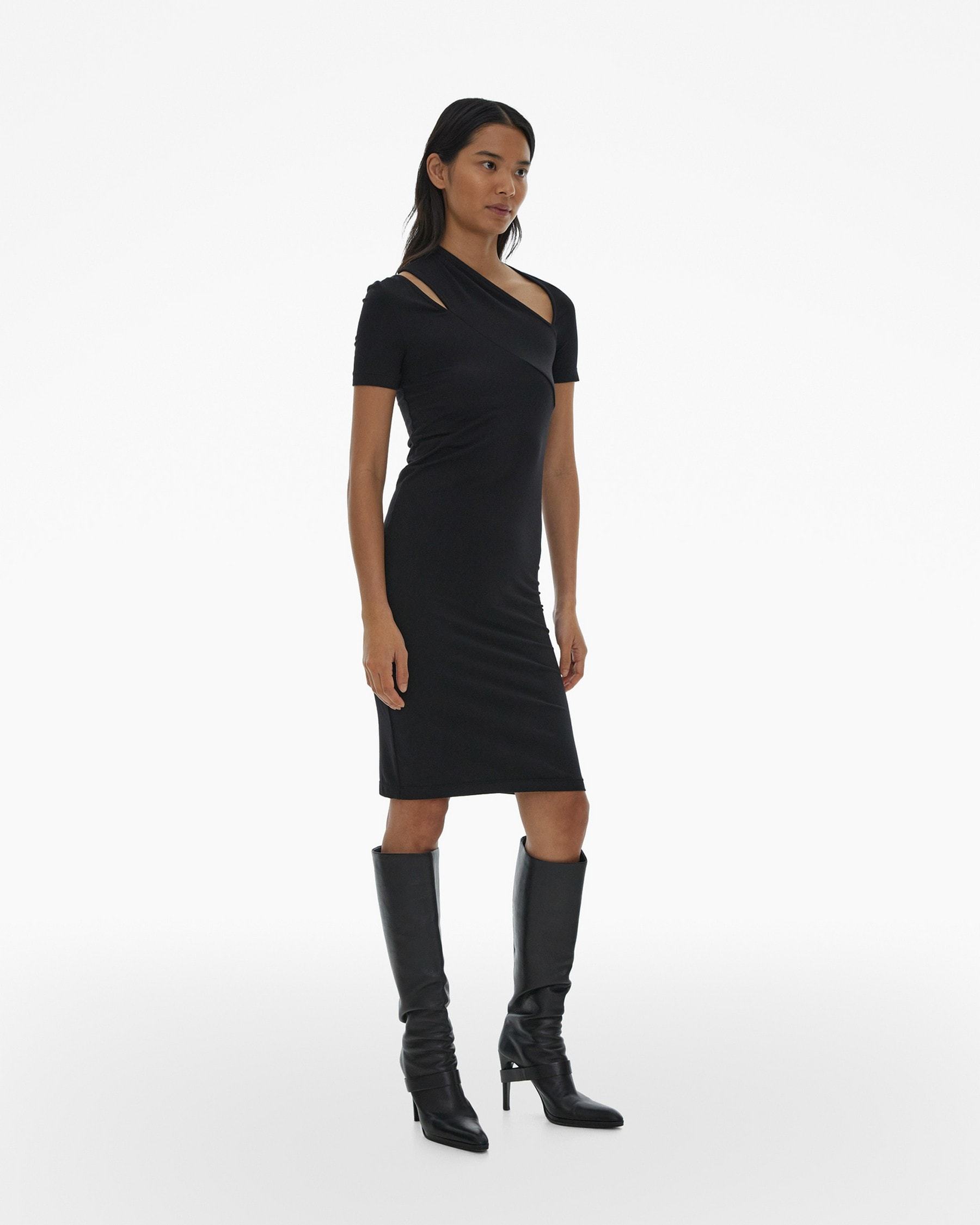 Helmut Lang Cut-out Detailing Cotton-blend Dress