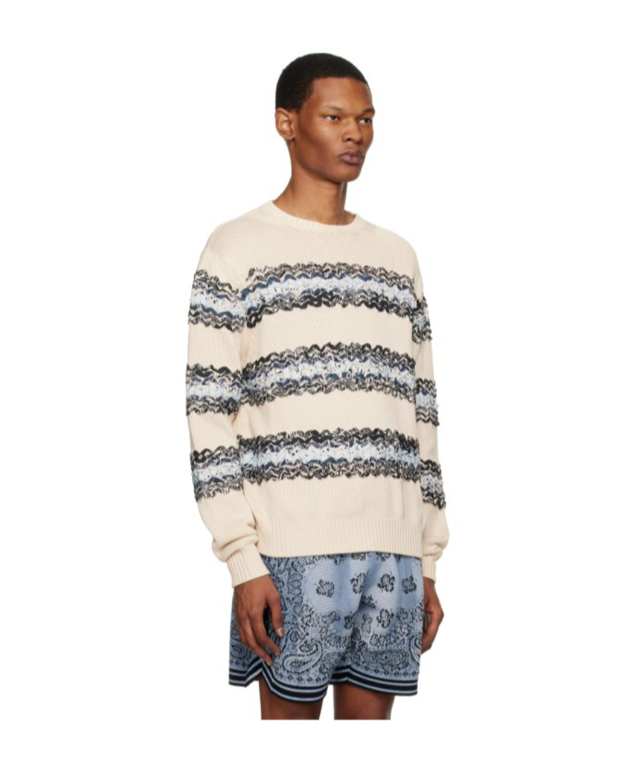 Amiri Logo Long-sleeved Sweater In White