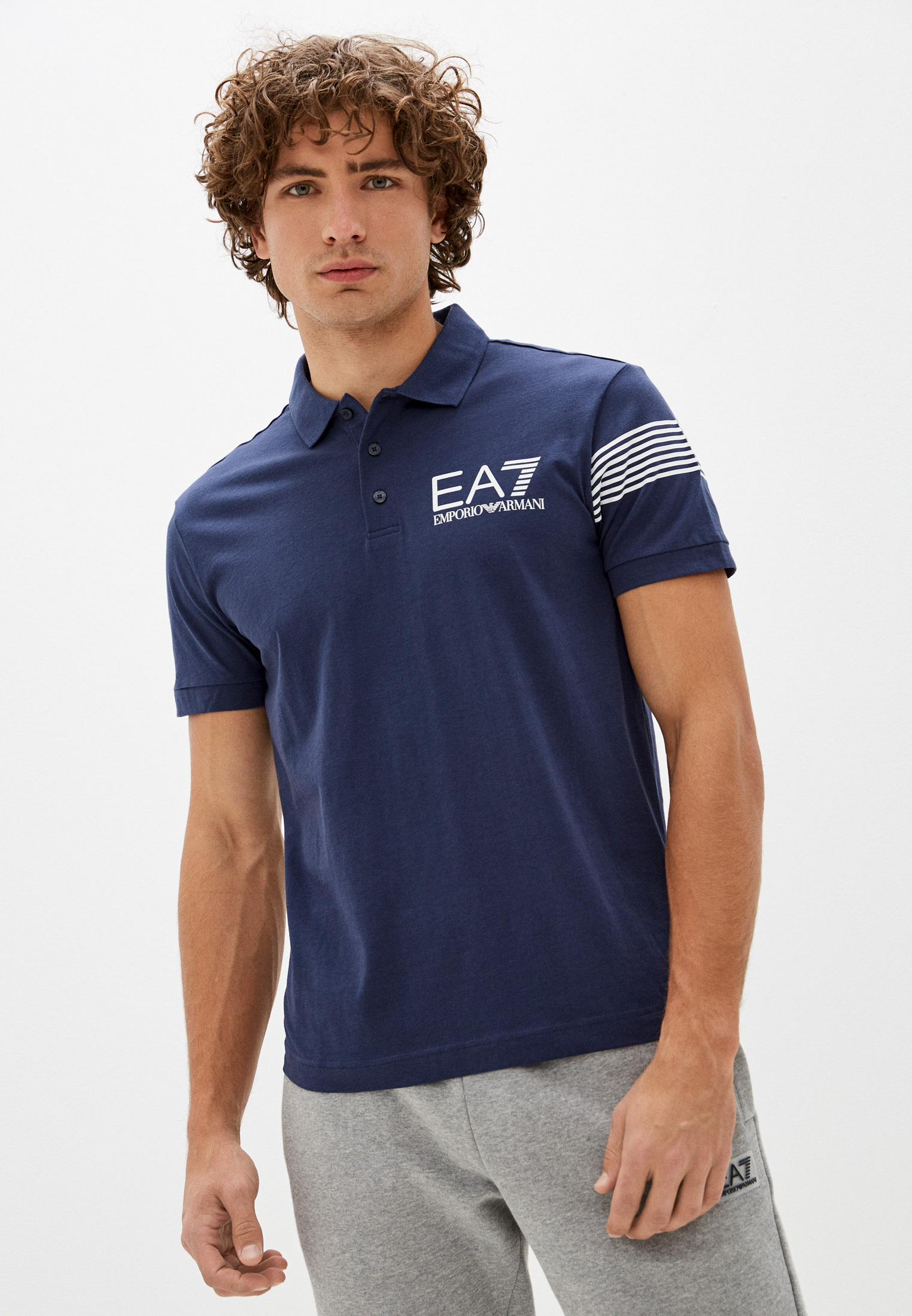 EMPORIO ARMANI LOGO-PRINT COTTON POLO SHIRT