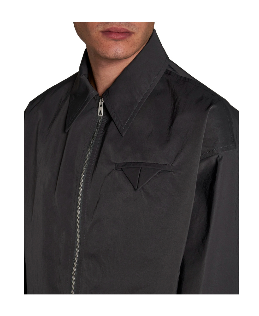 Bottega Veneta Long-sleeved Zipper Casual Jacket In Gray