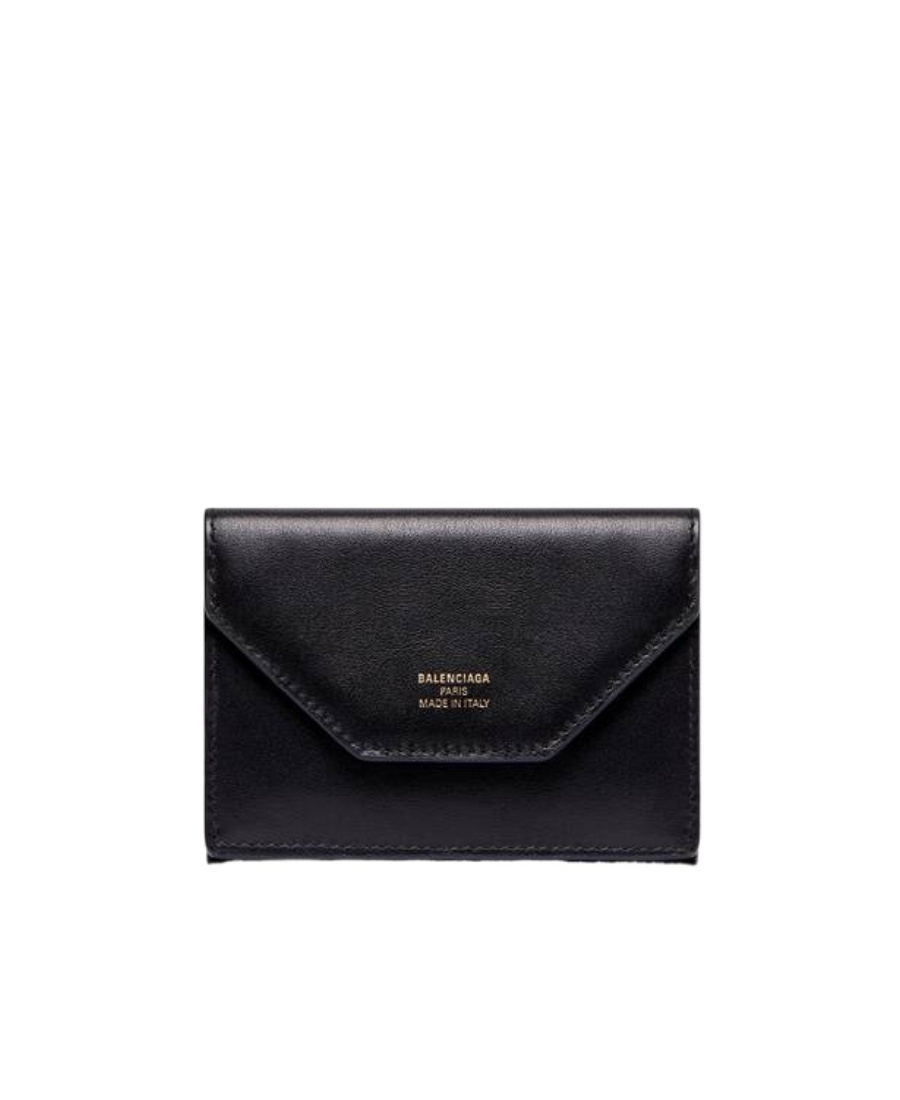 Balenciaga Envelope Embossed-logo Wallet In Black