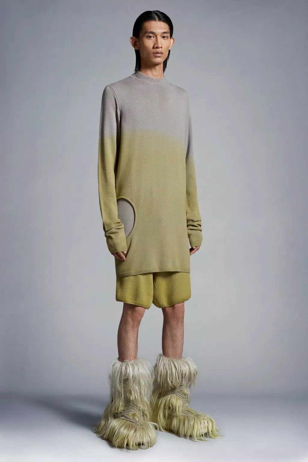 Moncler X Rick Owens X Rick Owens Cut-out Jumper In Nude