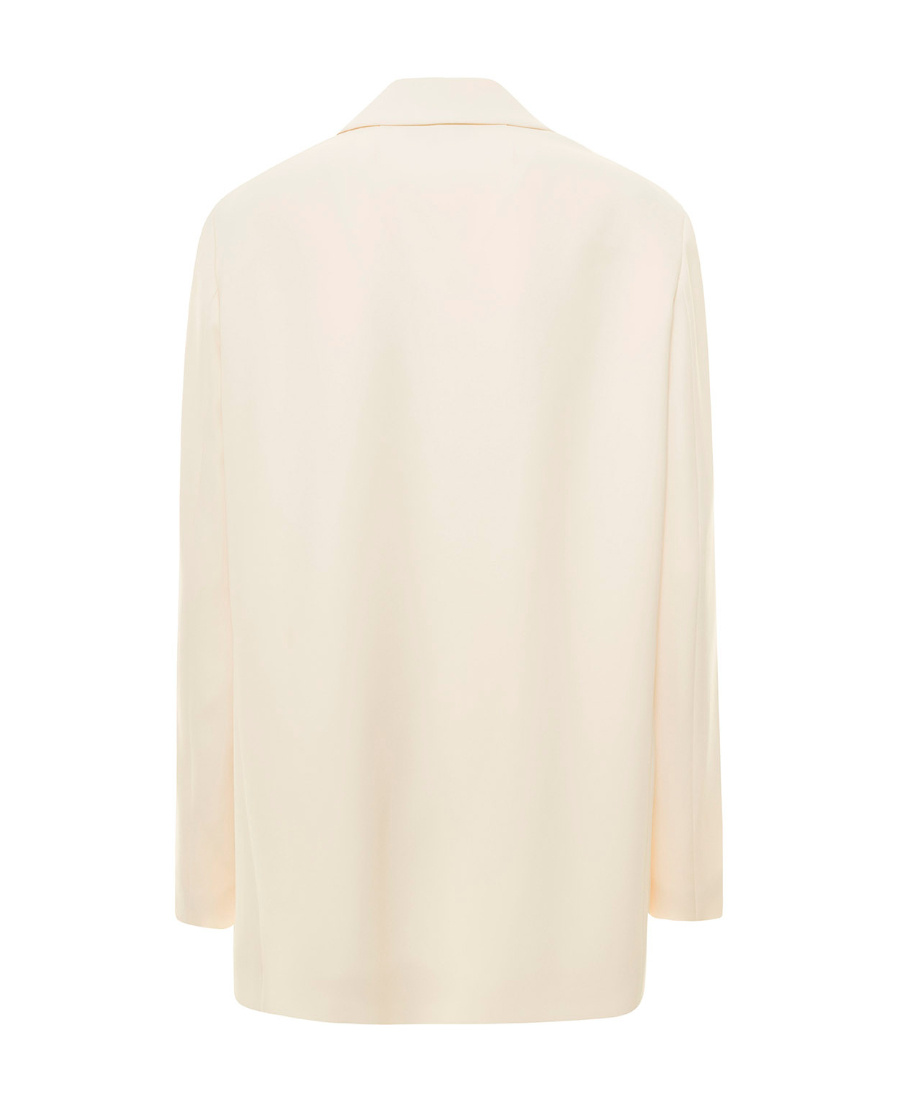 Theory Open Front Crepe Blazer In Nude