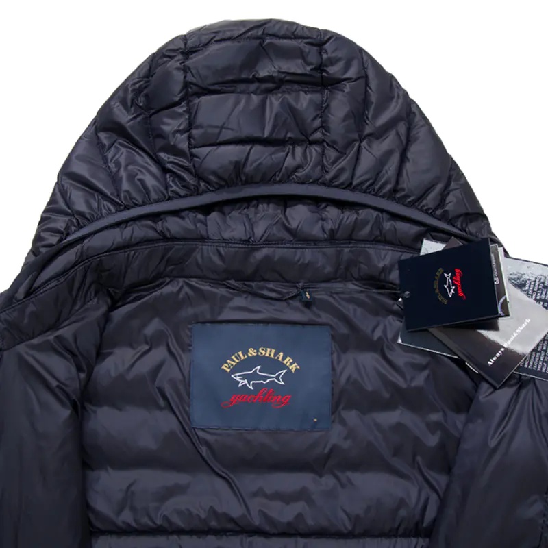 Paul & Shark Ultralight Hooded Quilted Jacket In Black